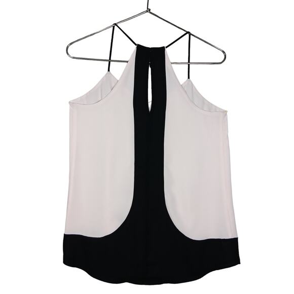 Express Light Pink and Black Blouse Size Medium Sleeveless Fully Lined - Picture 1 of 7